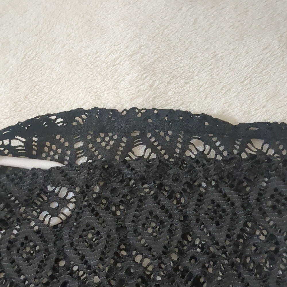 Miken by Macy's NWOT Black Lace Kimono/Bathing Suit Cover Up Size M - Picture 4 of 5